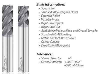 45 deg Helix - Premium Fine Grain Carbide - Center Cuttting