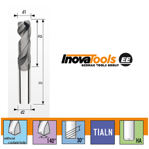 Inova Drill - Solid Carbide Drill - Extra Short